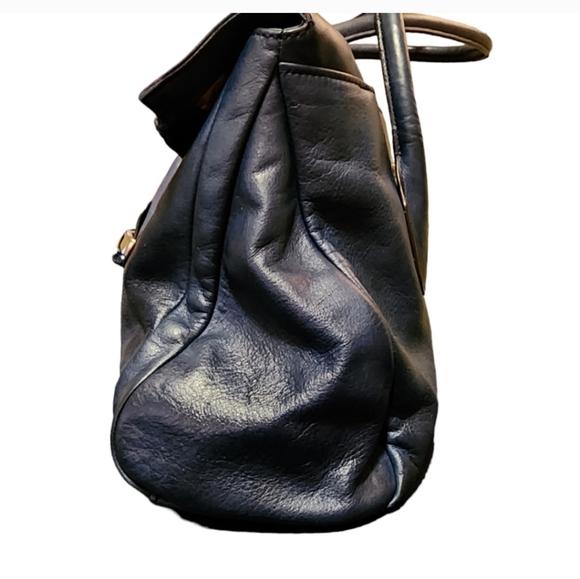 B. Makowsky Blue Leather Tote and Thread & Supply Off-Shoulder Blouse - Picture 6 of 15